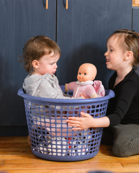 How to use your laundry basket for strengthening, body awareness and fun