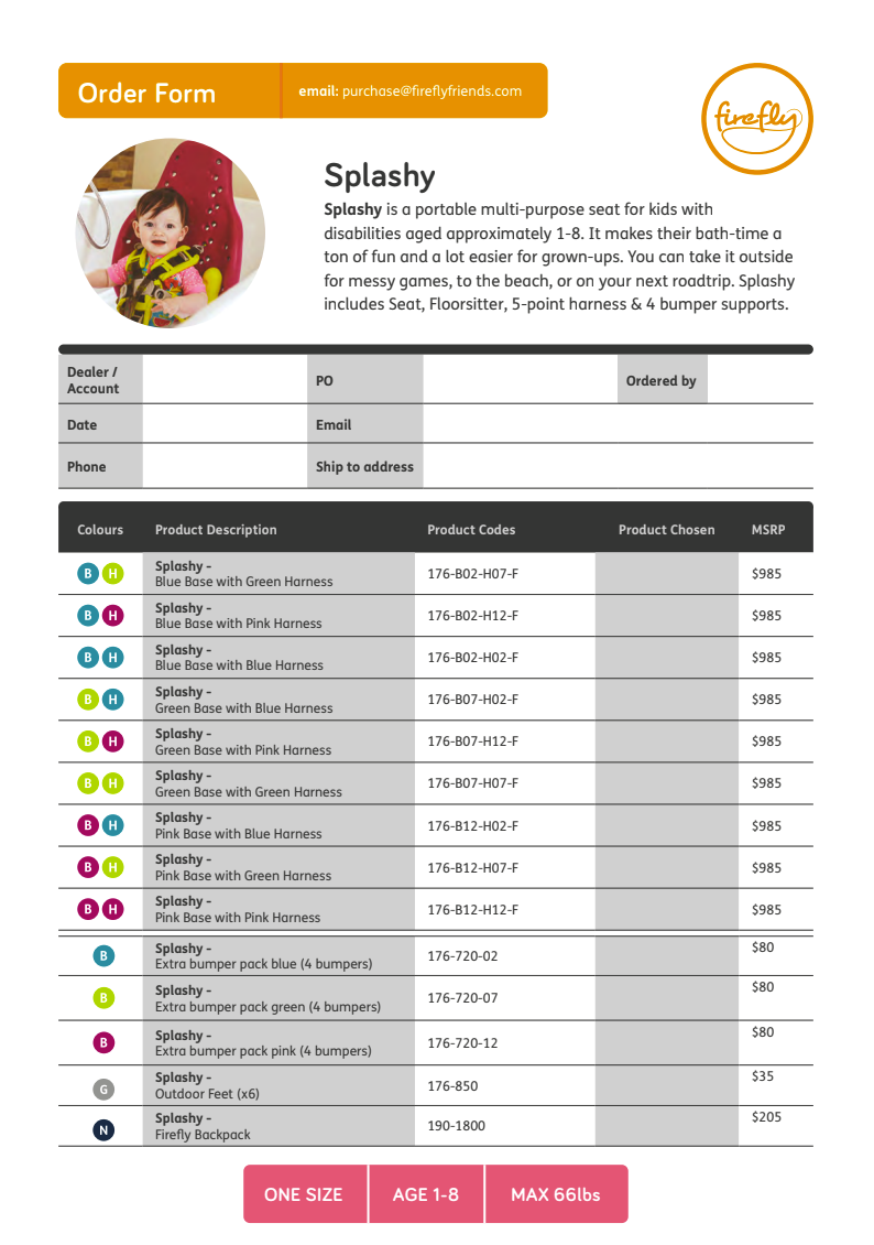 Splashy Order Form