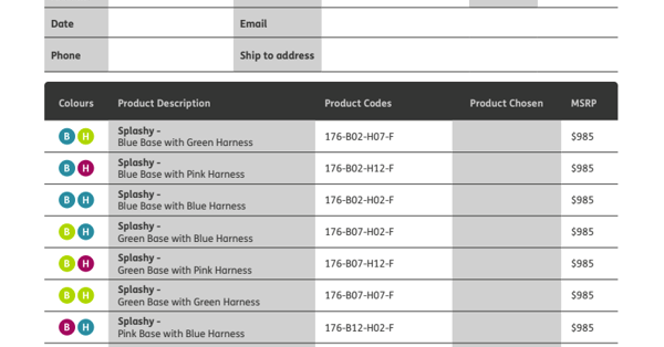 Firefly United Kingdom | Splashy Order Form