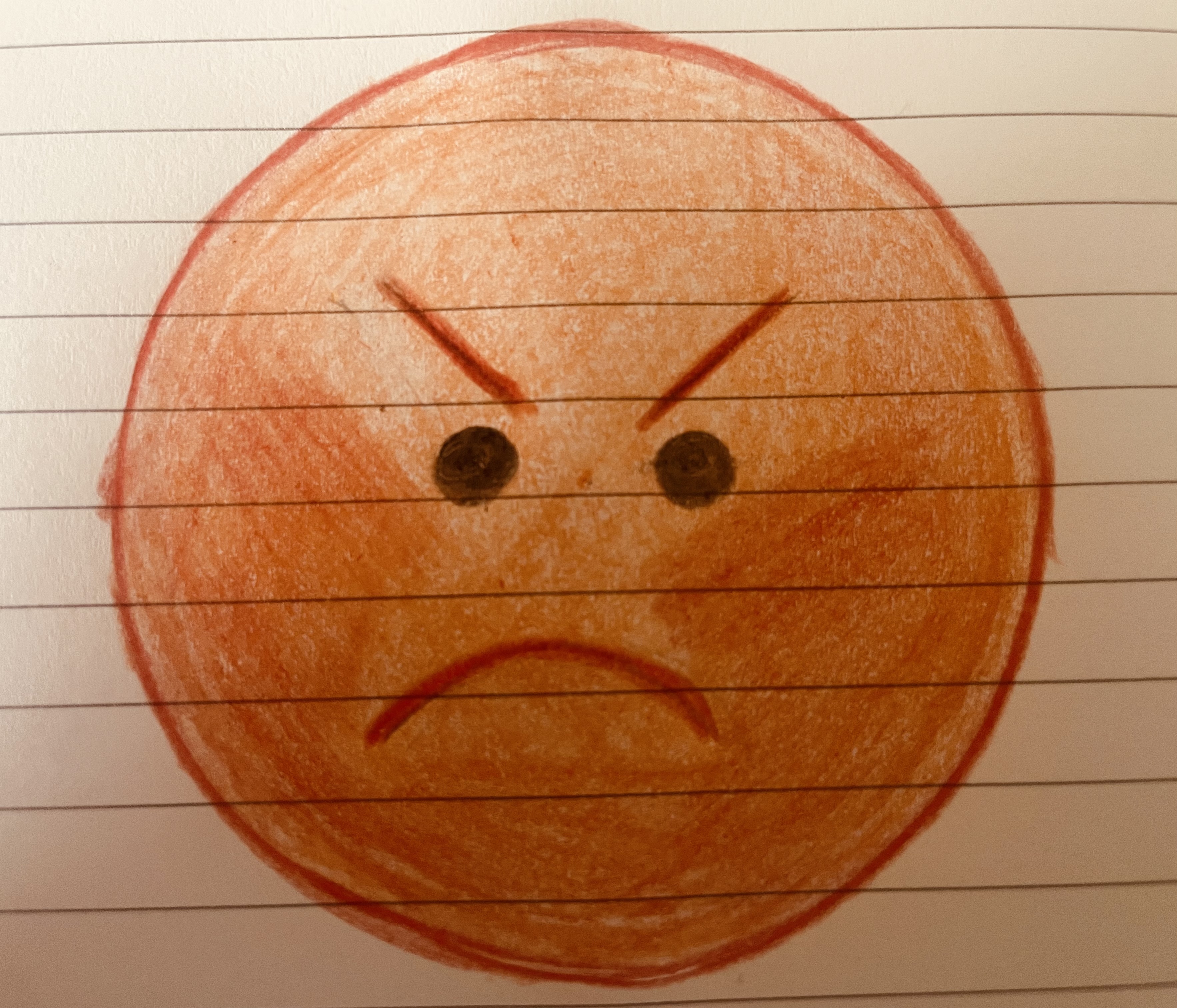 Drawing of an angry face