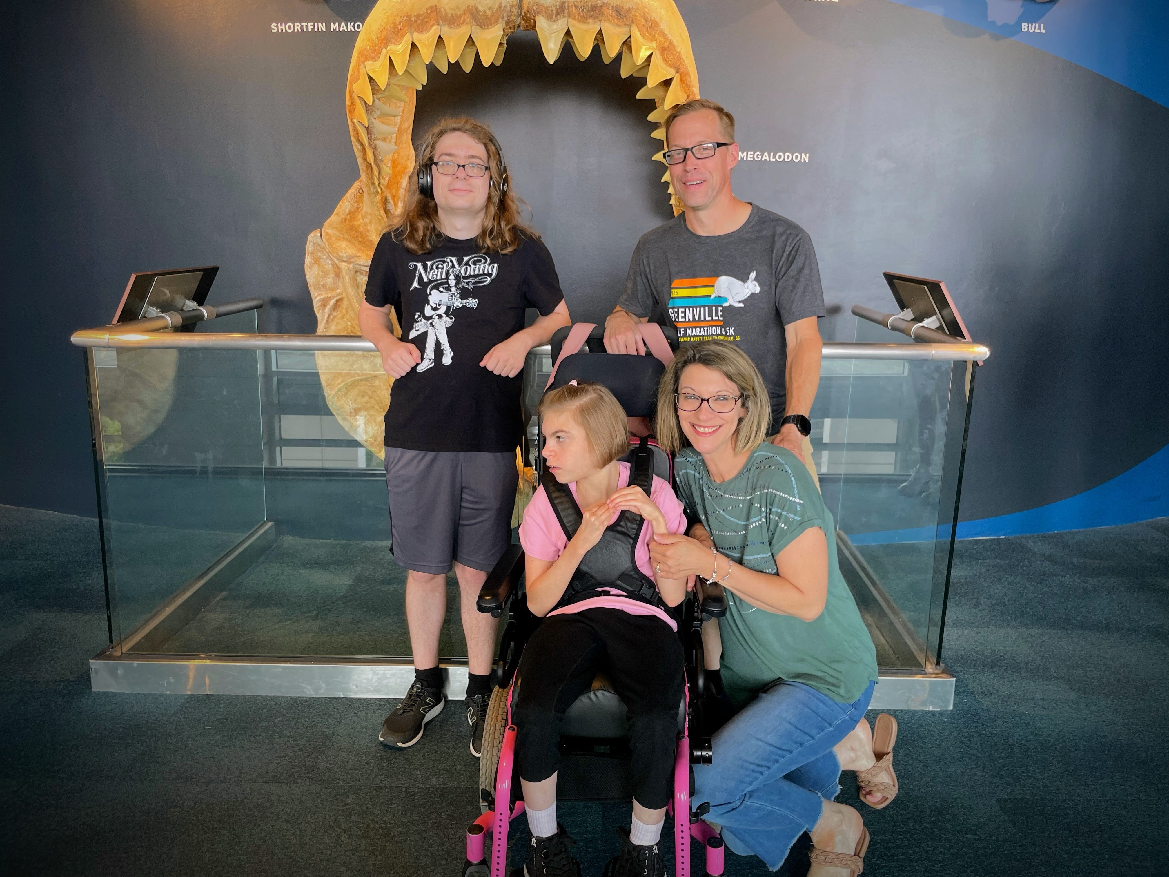 A family at the aquarium