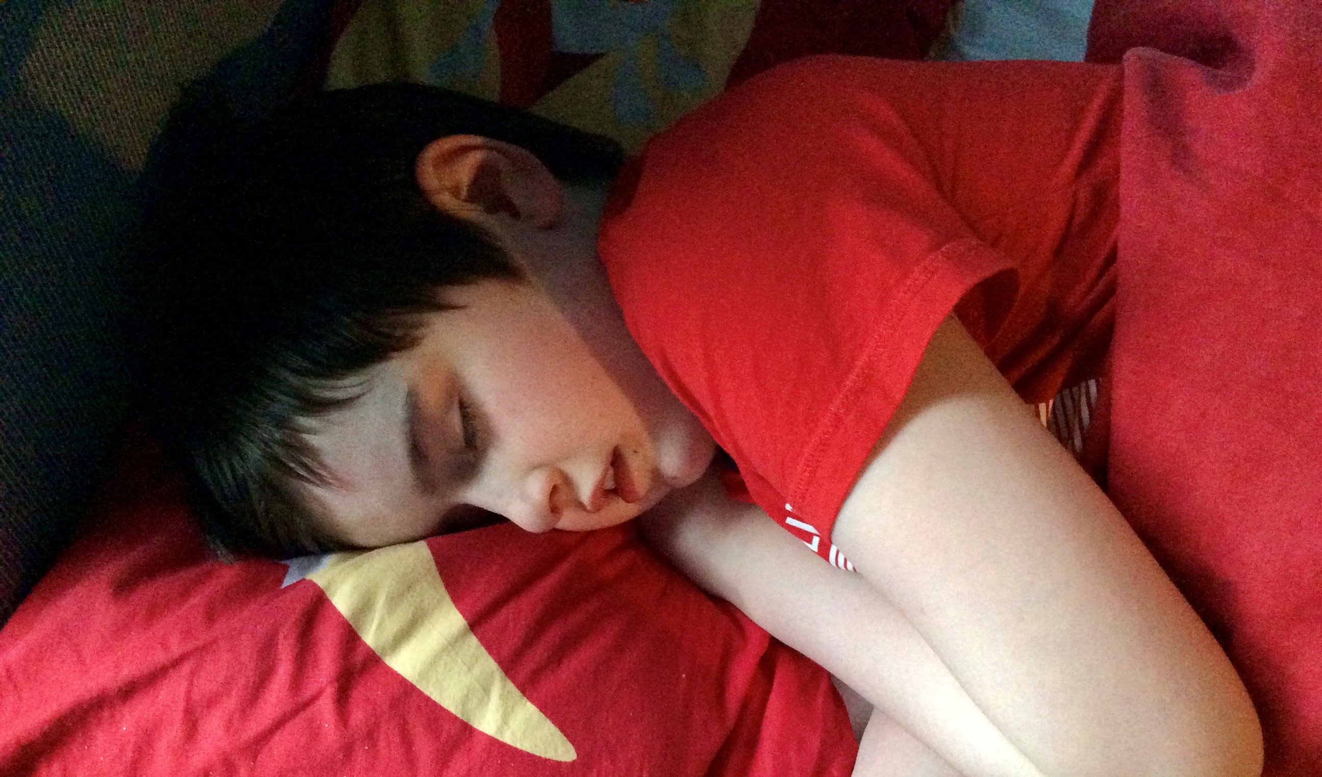A young boy sleeps