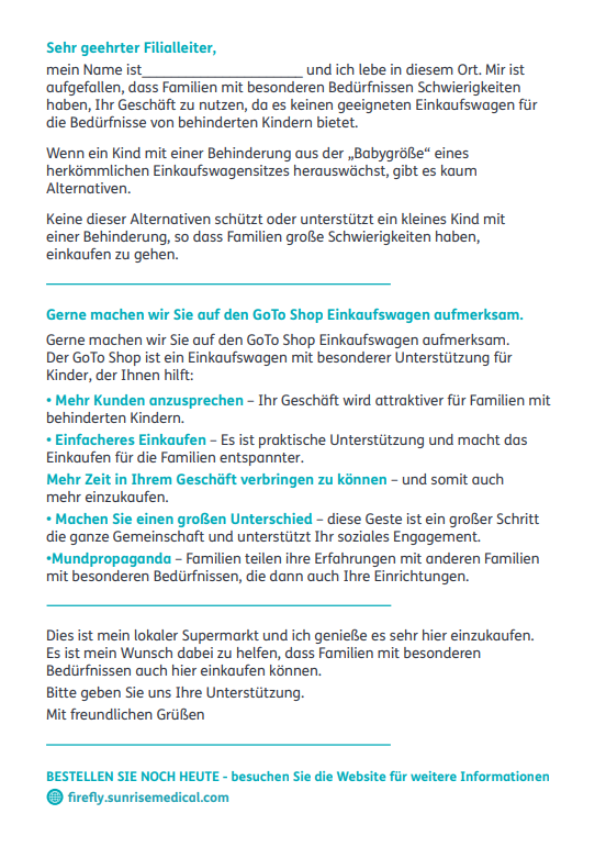 GoTo Shop-Prospekt und Geschäftsbrief