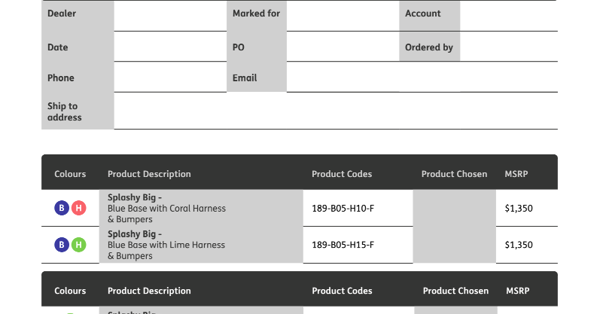 Firefly United Kingdom | Splashy BIG Order Form
