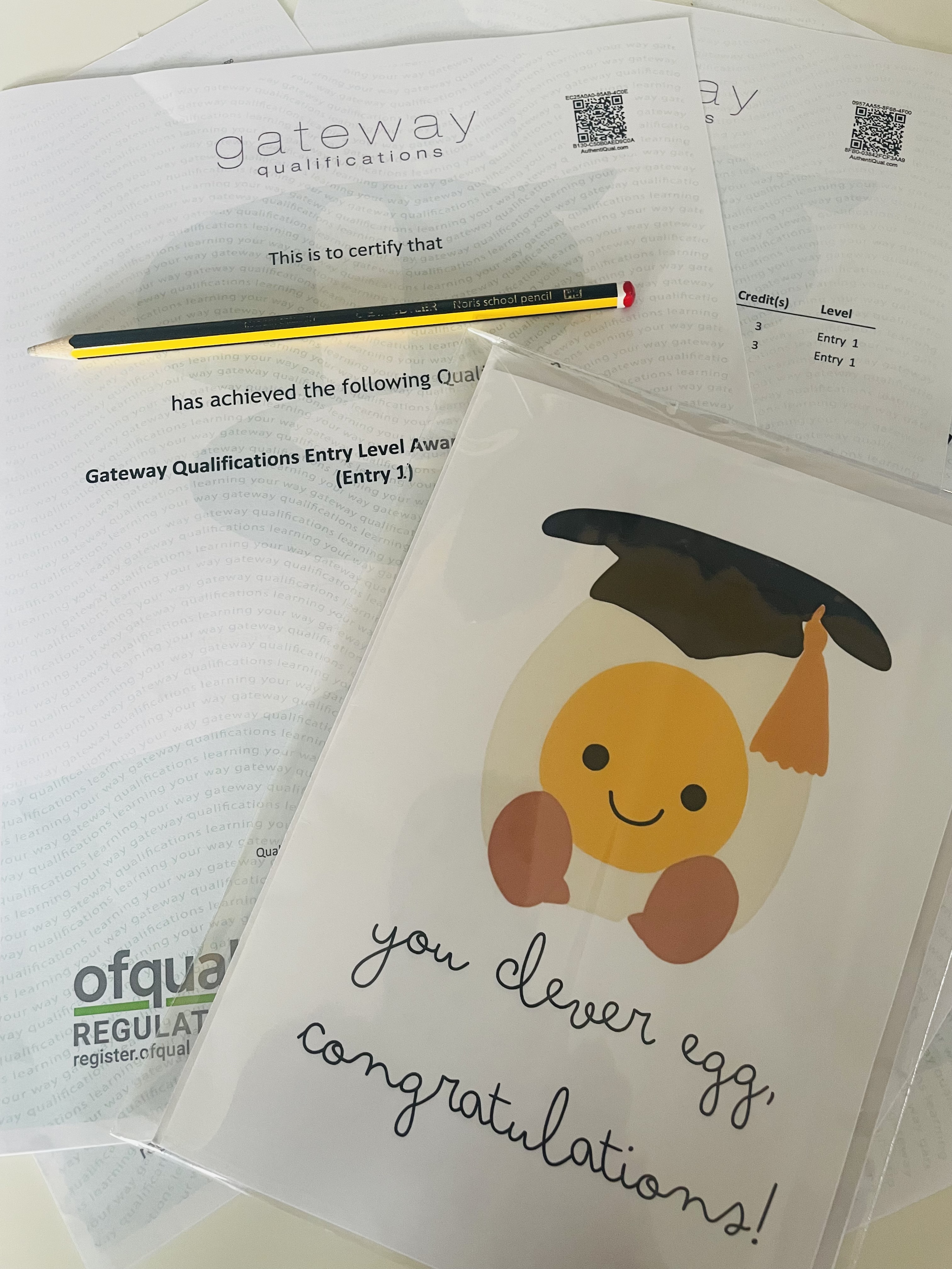 A card celebrating results day