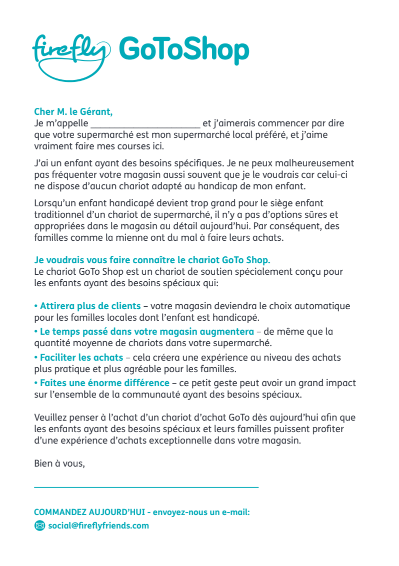 GoTo Shop dépliant et lettre de magasin