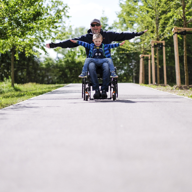 Image of child using Firefly product and having fun outdoors